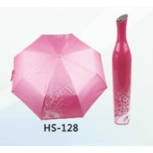 Manual Open Folding Bottle Umbrella (HS-128)